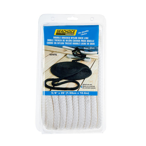 Seachoice DBL BRD DOCK LINE-WHT-5/8"X35'