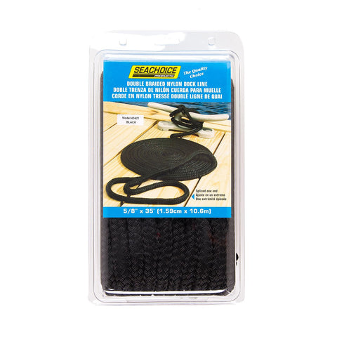 Seachoice DBL BRD DOCK LINE-BLK-5/8"X35'