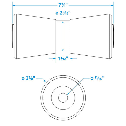 Seachoice HD KEEL ROLLER-8 -5/8 ID(BULK)