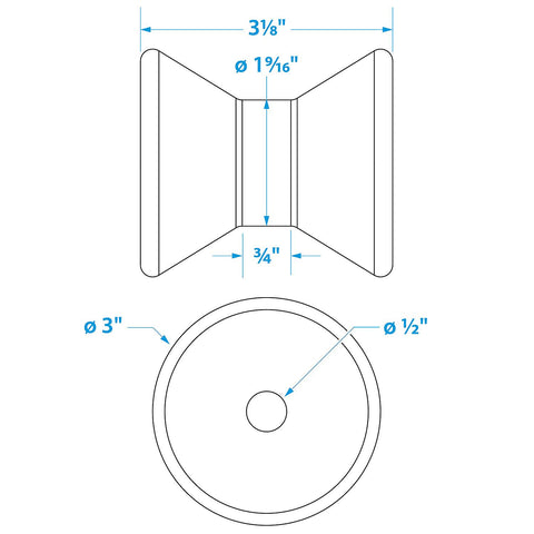 Seachoice BOW ROLLER-3 -1/2 I.D.(BULK)