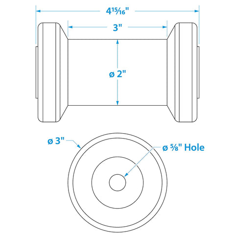 Seachoice SPOOL ROLLER-YLW-5 X 5/8