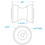 Seachoice BOW ROLLER-YLW-4 X 1/2