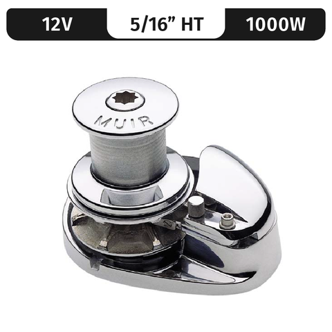 MUIR  Storm VRC1250, Stainless Steel, 12V, 1000W Capstan, Vert. Rope/Chain Windlass f/ 5/16"HT/BBB