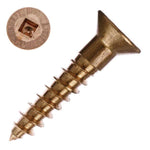 Silicon Bronze Flat Head Wood Screw #8 x 1-1/4" - SQUARE DRIVE.