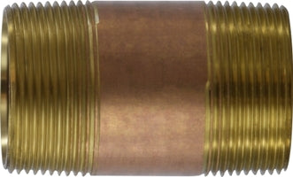 Midland Red Brass 2 x 2 Full Thread Nipple