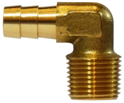 Midland Brass 90 Deg. Elbow 1/2 Barb x 3/8 Pipe